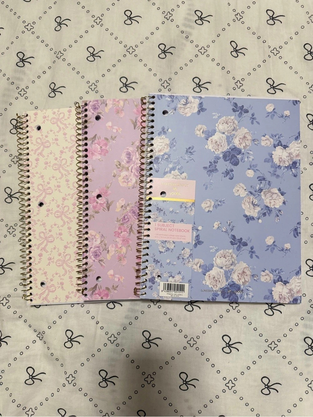 LoveShackFancy x Yoobi 1 Subject Spiral Notebook Floral Spiral Notebooks Set of